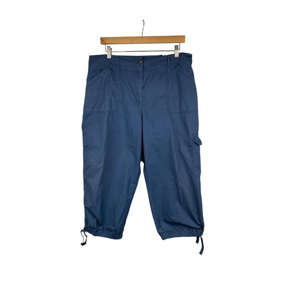 Chicos Womens Blue Cotton Capri Pants Size 3 - Picture 1 of 4